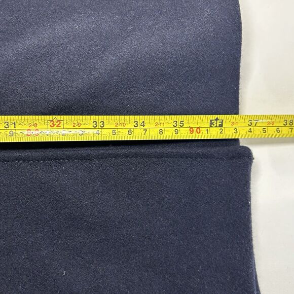 Tommy Hilfiger Double Breasted Navy Blue Wool Trench Coat Womens Large Belted - Picture 6 of 9